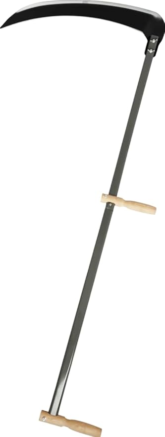 Professional Scythe with Sharpening Stone - 57.1" Heavy-Duty Steel Blade & Wood Handle for Efficient Grass Cutting, Weed Trimming, Lawn Care, Yard Maintenance