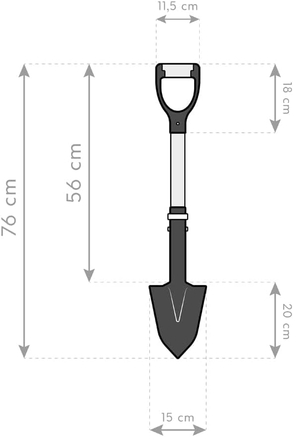 Spear Head Spade SHMini 30" Mini Shovel - Small Shovel with a 6" x 8" Beveled Blade, Steel-Reinforced Fiberglass Short Handle & a Cushioned D-Grip - Small Gardening Spade for Precision Digging
