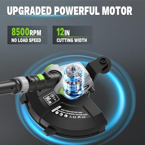 Weed Wacker Cordless 21V 12'' Electric Weed Eater Battery Powered String Trimmer, Auto Line Feed GrassTrimmer Battery and Fast Charger with for Yard, Garden (AD-ST-001)