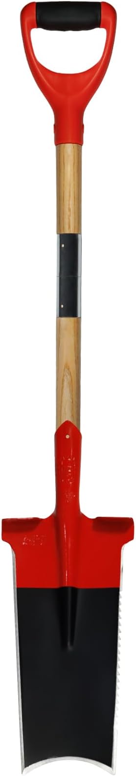 Slayer of Grass 47.2" Steel Square Garden Spade, Flat Shovel for Digging, Planting & Edging, Heavy Duty Trenching Shovel with Serrated Edges