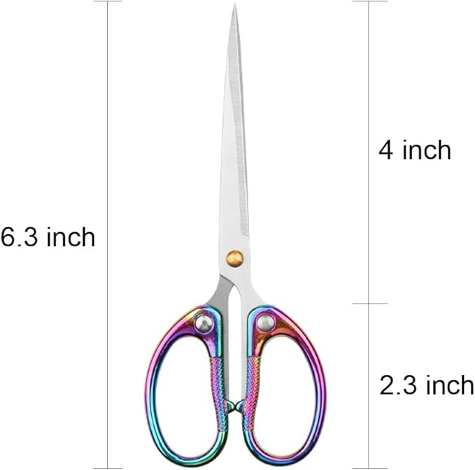6.3" Small Sewing Scissors All Purpose Scissors Stainless Steel Tip Shears DIY Tools Office Scissor for Home Office School Sewing Fabric Handcraft Craft Art Work Needlework Daily Use Colorful