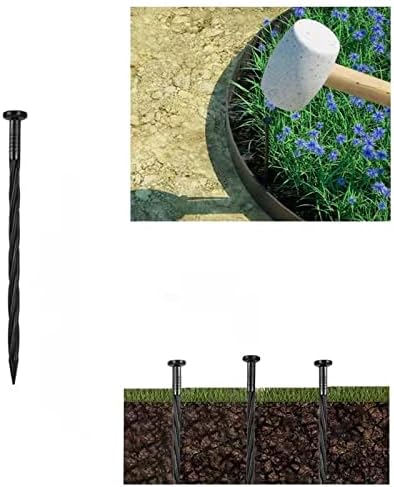 Spiral Landscape Anchoring Spikes,150PCS 8 Inch Plastic Landscape Spikes,Nylon Landscape Anchoring Spikes for Garden Lawn Yard,Paver,Weed Barrier, Artificial Turf (8in-150 Count)