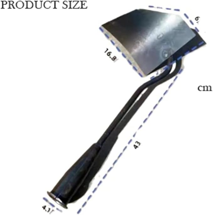 Soil Turning Hoe, Triangle Hoe Garden Tool, Hardened All-Steel Plow Hoe Ridging for Manuring Weeding Planting Digging Soil Leveling Stainless Steel Landscaping Hoe, Bronze