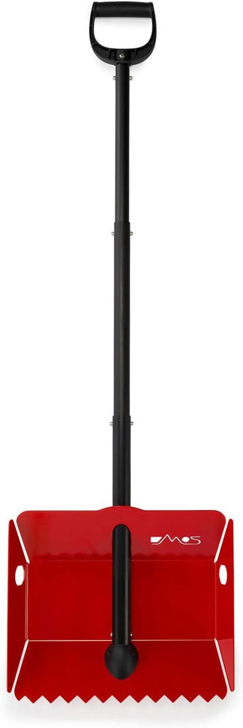 DMOS Stealth Shovel - Lightweight, Heavy-Duty Aluminum Sand & Snow Shovel with Extendable & Collapsible Handle for Camping, Overlanding, Survival, & Off-Road Use - Red/Black - X-Large