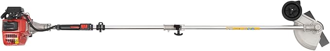 26cc 2-Stroke Gas Weed Trimmer, Air-Cooled 2-Stroke Cordless Lawn Edger Gas String Trimmer with Handle & Shoulder for Lawn & Edging (2 Blade Heads)