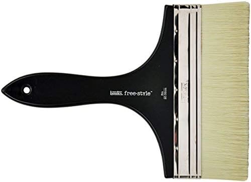Liquitex 8 Professional Freestyle Large Scale Brush, Broad Flat/Varnish inch, Short Handle, Black TAN