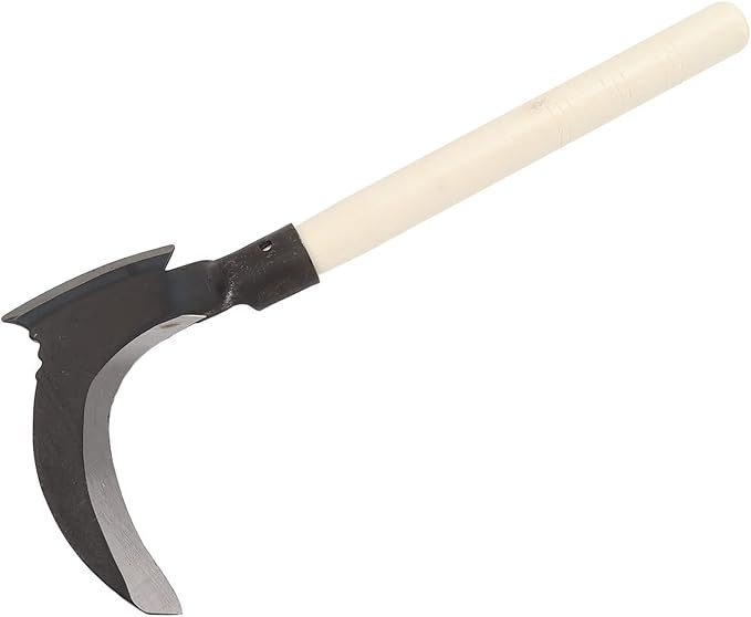 Grass Sickle, Manganese Steel Portable Held Sickle Tool Grass Lawn Gardening Farming Weed Remover Scythe Blade Cutter Grafting Knife for Outdoor Gardening, Clearing Vines