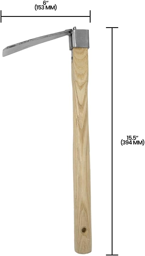 Zenport J6-02 Hoe, 15-Inch Handle, 5 Inch Stainless Steel Blades, Beige - 3 Pack