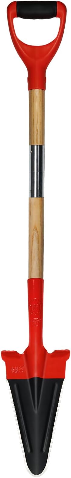 49.2" Garden Shovel/Saw,Landscape Tree Planting Root Shovel, Manganese Steel Long Triangular Gardening Shovel Tool,Shovel Soil Trench Shovel,Slayer of Grass (B Style)