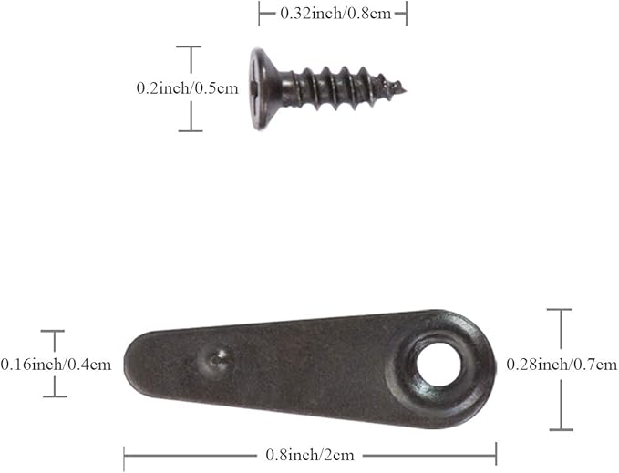 Turn Buttons 136 Black Picture Frame Turn Fasteners with 136 Screws for Hanging Photos by Topoox