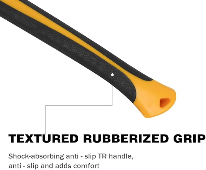 Monkey King Bar-35 Long Firewood Splitting Axe with Fiberglass Handle-Protective Carrying Sheath Included(Yellow/Black)