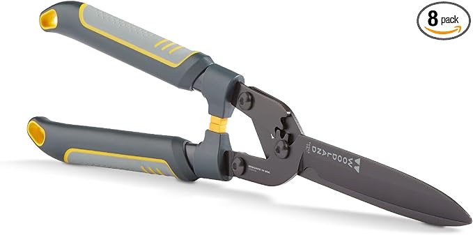Woodland Tools Super Duty Hedge Shears, 23 Inch Manual Hedge Clippers with 10 Inch Gear-Assist Blades, Power Notch, and Non Stick Coating, Heavy Duty Trimmer for Thick Shrubs and Hedges