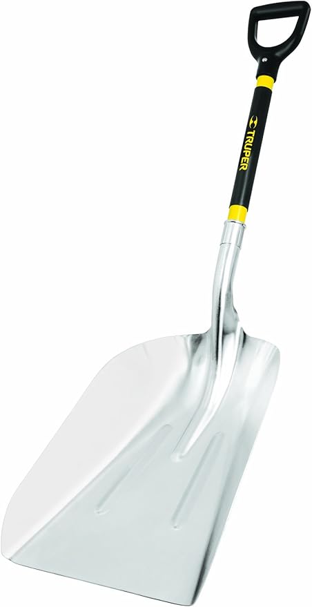Truper 31299 Tru Pro Aluminum Scoop No.14, Fiberglass D-Handle, 27-Inch