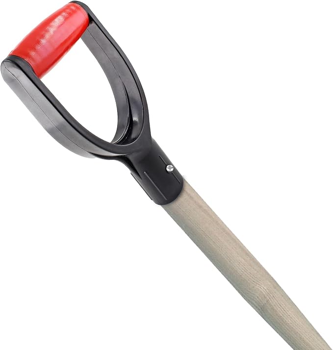 2 Pcs Plastic Shovel D Grip Handles, 32mm / 1.26" Inner Diameter Spade Handle, Shovel Handle for Digging Raking Tools, Red