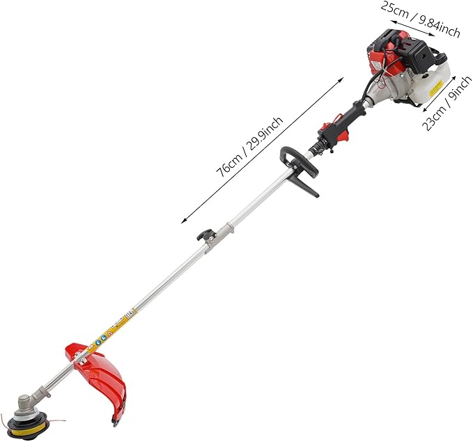 52cc Gas Powered Weed Trimmer 5 in 1 Gas Weed Wacker Handheld Hedge Trimmer 2-Stroke Air-Cooled Gasoline Engine Grass Edger Brush Cutter Pole Saw for Grass and Bush