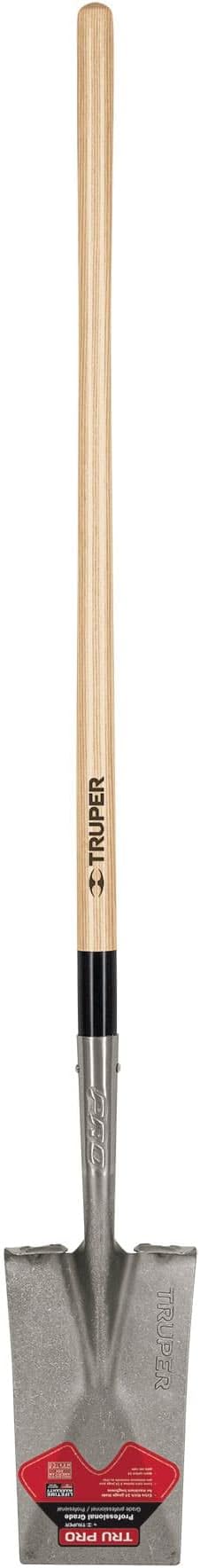 Truper 33174 Garden Spade - Extended Steps, 48-Inch Long Hardwood Handle, 14 Gauge Blade