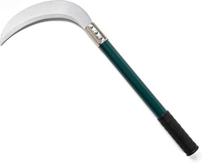 Sickle Knife Brush Clearing Garden Tool with Carbon Steel Blade for Yard Work, Weeding