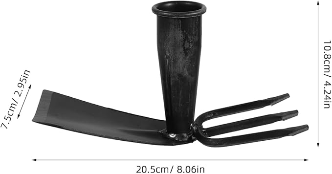 ARTIBETTER Hand Gardening Hoe and Rake Replacement - Carbon Steel Dual Head Tool for Weeding, Digging, and Soil Loosening - 8.07 X 4.25 X 2.95 Inches