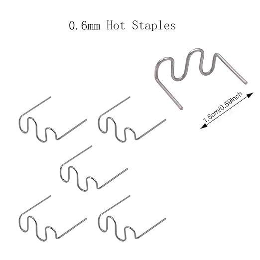 1000PCS Hot Plastic Welder Staples 0.6mm Automotive Plastic Repair Welding Staples for All Cars, 0.6mm Wave Bumper Repair Welding Rod
