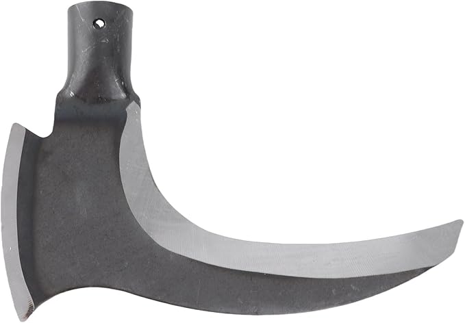 Grass Sickle, Manganese Steel Portable Held Sickle Tool Grass Lawn Gardening Farming Weed Remover Scythe Blade Cutter Grafting Knife for Outdoor Gardening, Clearing Vines (Single Cutter Head)