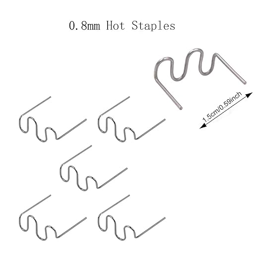 1000PCS Welding Rods Hot Staples Plastic Repair Machine Welding Staples for Hot Stapler Repair Car Bumpers Machine Dashboards Lamp Holders Daily Plastics Supplies Plastics Rings 0.8mm 0.6mm Staple