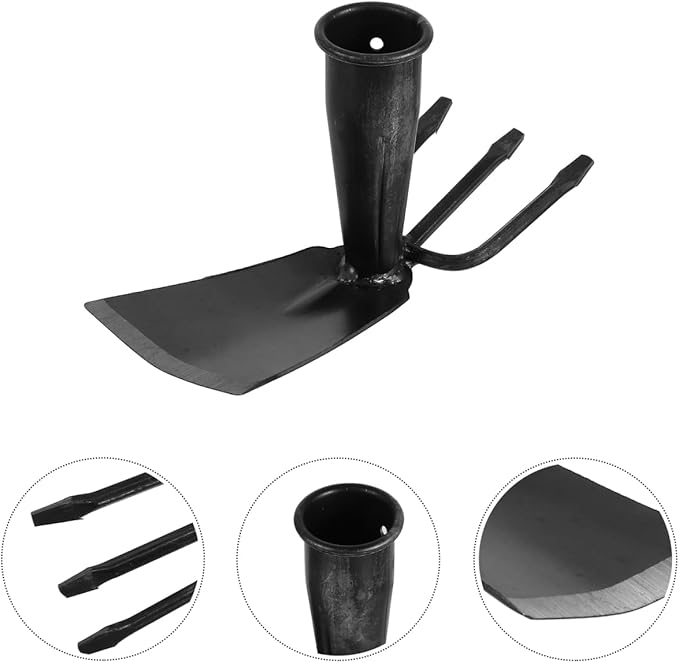 ARTIBETTER Hand Gardening Hoe and Rake Replacement - Carbon Steel Dual Head Tool for Weeding, Digging, and Soil Loosening - 8.07 X 4.25 X 2.95 Inches