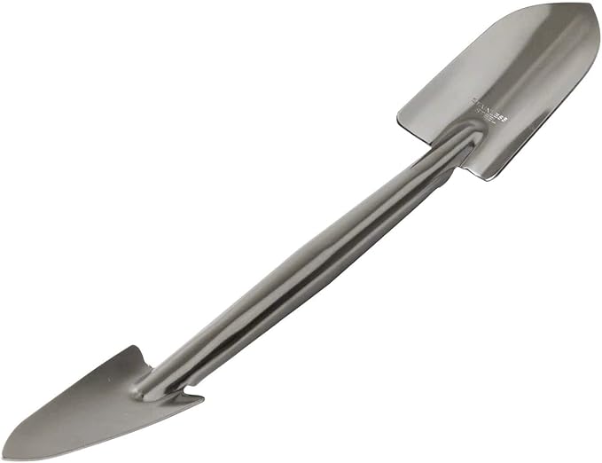 Hanafubuki Curved Bonsai Soil Scoop 10inch(255mm), Made in Japan, Japanese Garden Tools, Mini Hand Shovel, Stainless Steel - 10inch(255mm)