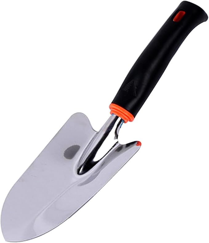 Garden Tool Shovel for Digging Gardening Trowel for Lawn Planting Stainless Steel Spade Rubber Handle Anti Slippery