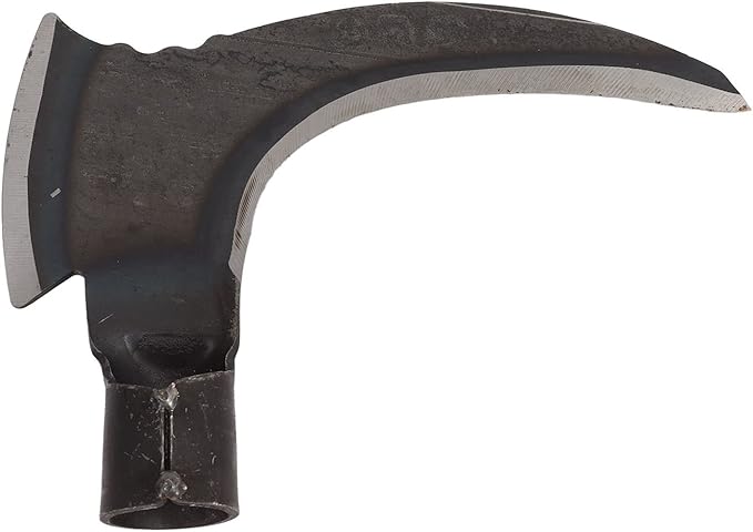 Grass Sickle, Manganese Steel Portable Held Sickle Tool Grass Lawn Gardening Farming Weed Remover Scythe Blade Cutter Grafting Knife for Outdoor Gardening, Clearing Vines (Single Cutter Head)