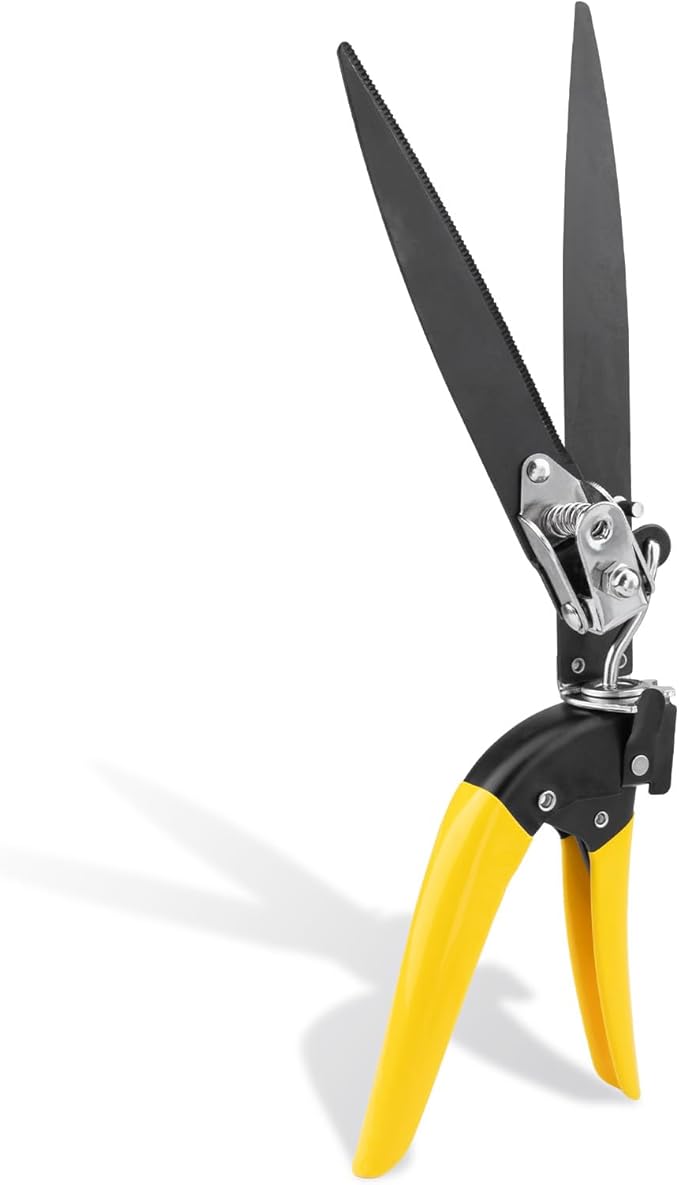 Upgraded Grass Shears Rotatable 180°, Grass Trimming Shears, Hand Grass Clippers, Gardening Scissors for Garden, Lawn Edges