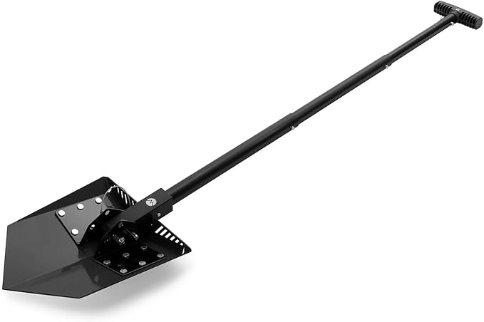 DMOS Delta Shovel - Collapsible Heavy-Duty Steel Folding Shovel for Camping, Overlanding, Survival, Military, Hunting, & Off-Road Use - Blackout - Pro