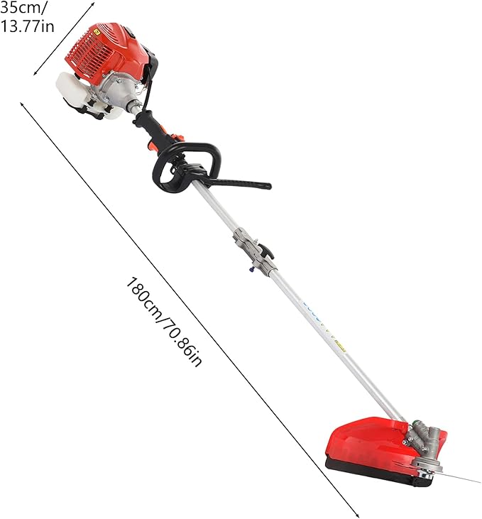 2025 New Gas Weed Wacker - 52cc 2-Stroke 5 in 1 Multi-Functional Lawn Mower Hedge Trimmer Pruners Gas Powered Brush Cutter, Handheld Weed Eater for Garden and Yard Lawn (Red)