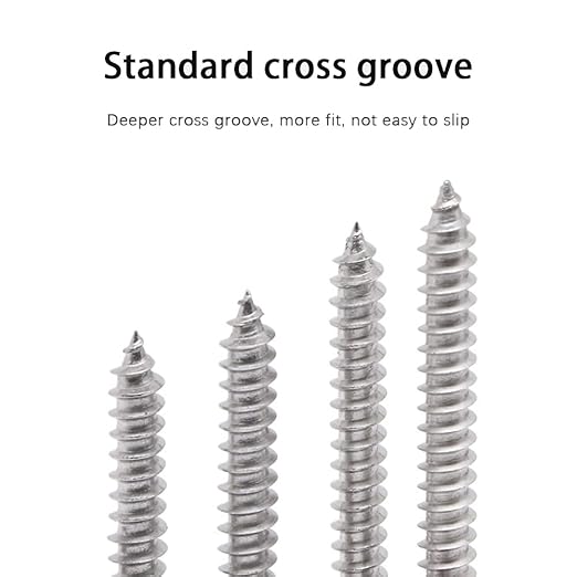 M4 Wood Screws Assortment Fasteners Kit 530Pcs,304 Stainless Steel Self-Tapping Screws,Phillips Drive Sheet Metal Screws Set,Countersunk Flat Head Assorted Screws,Self Tapping Screws for Metal