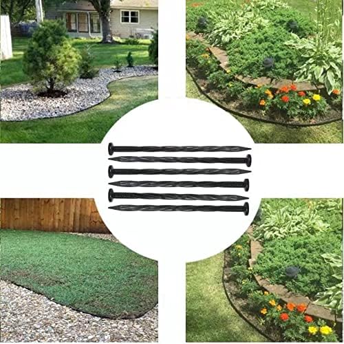 Spiral Landscape Anchoring Spikes,150PCS 8 Inch Plastic Landscape Spikes,Nylon Landscape Anchoring Spikes for Garden Lawn Yard,Paver,Weed Barrier, Artificial Turf (8in-150 Count)