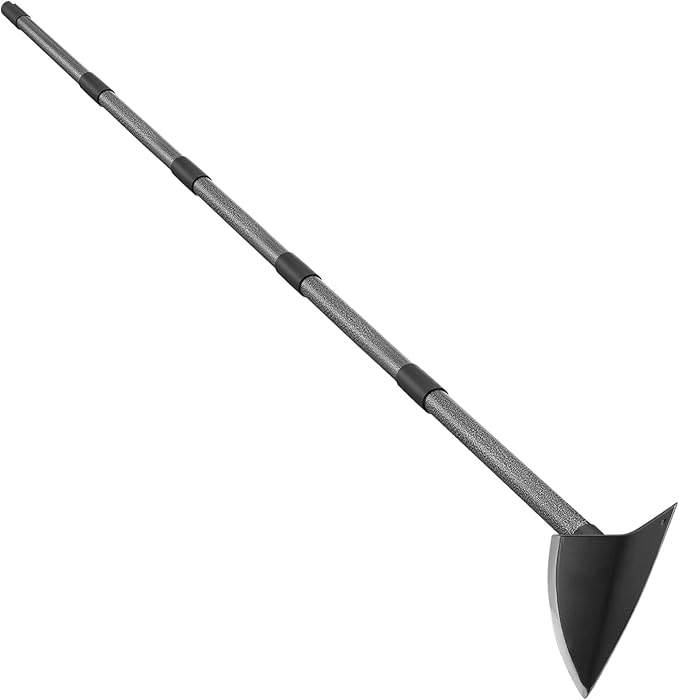 SANDEGOO Hoe Garden Tool,60 Inch Garden Hoe Triangle Gardening Hoe with Sharp Blade for Digging,Weeding,Cutting and Loosing Soil,Adjustable Length Metal Handle(5 FT)