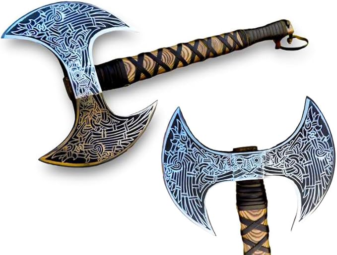 MDM-Ax106 24" Double Headed Viking Axe – Handmade High Carbon Steel Battle Axe with Rosewood Shaft | Double Sided Dane Axe | Custom Gift for Men | Christmas