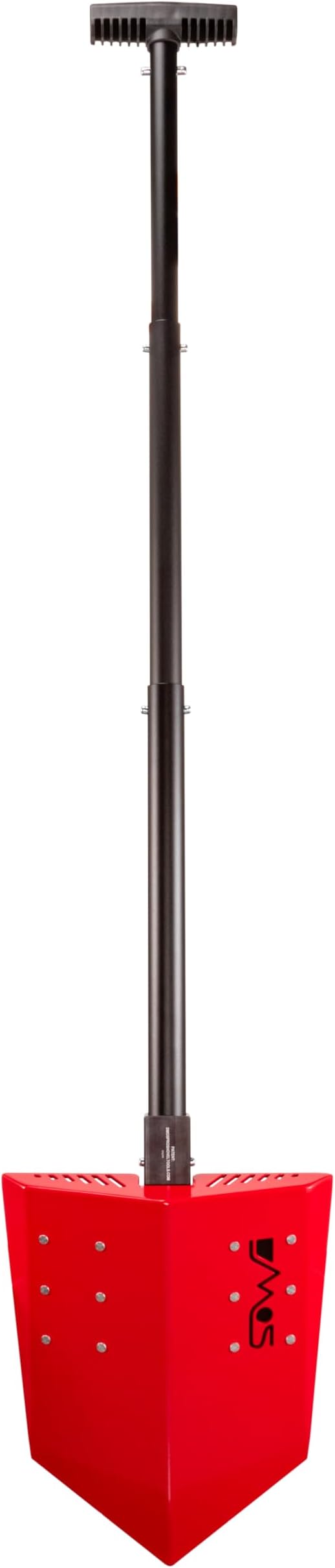 DMOS Delta Shovel - Collapsible Heavy-Duty Steel Folding Shovel for Camping, Overlanding, Survival, Military, Hunting, & Off-Road Use - Racing Red - Pro