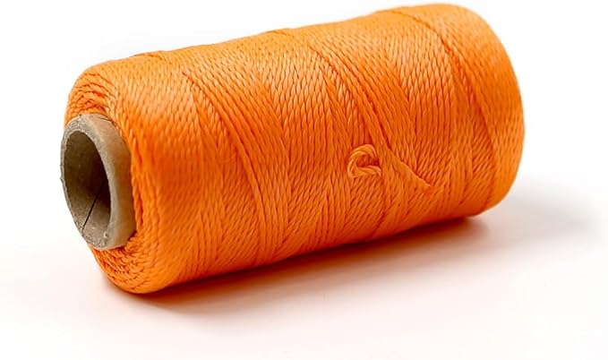 Orange Mason Line String – 393ft, 1.3mm Thick Twisted Polypropylene – Durable Construction Twine for Laying Bricks, Blocks, Fences in Gardening, DIY & Landscaping Projects