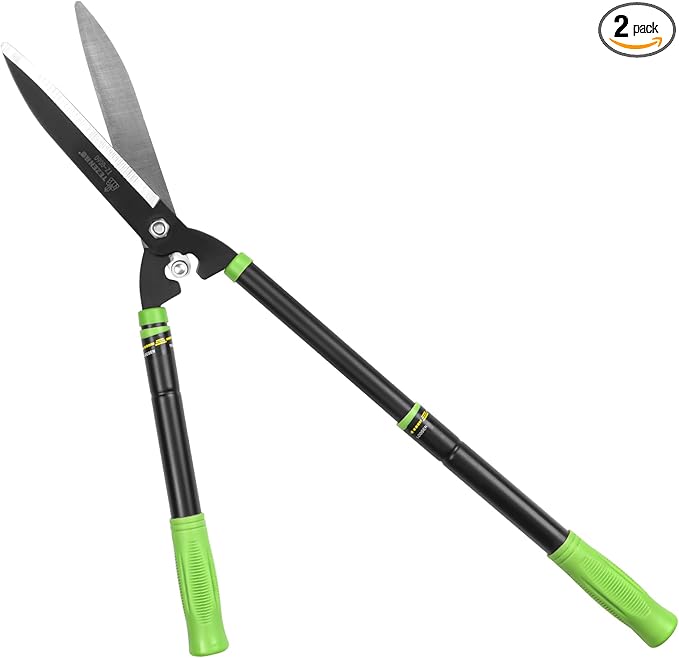 23-30" Telescoping Hedge Clippers, Extendable Garden Shears for Trimming Hedges, Shrubs & Bushes, Manual Hedge Shears with Adjustable Blade Tension for Yard Landscaping