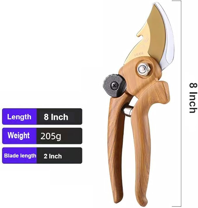 Gardening Shears Japanese Floral Branch Cutters Hand Held Pruners for Gardening Heavy Duty Pruning Shears for Garden Wood Grain (Like wood)