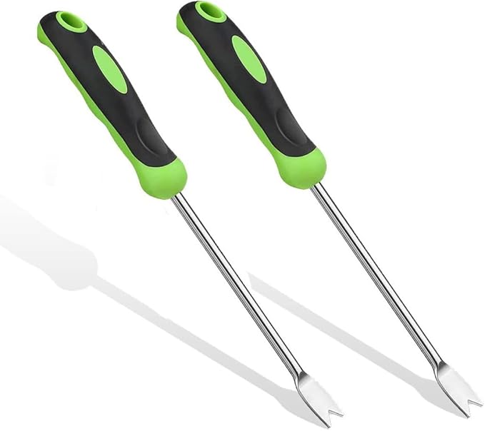 2 Pcs Hand Weeder Tool Stainless Steel Garden Weeding Tool,Hand Weeder Garden Weeding Removal Weed Puller Tool for Garden Lawn