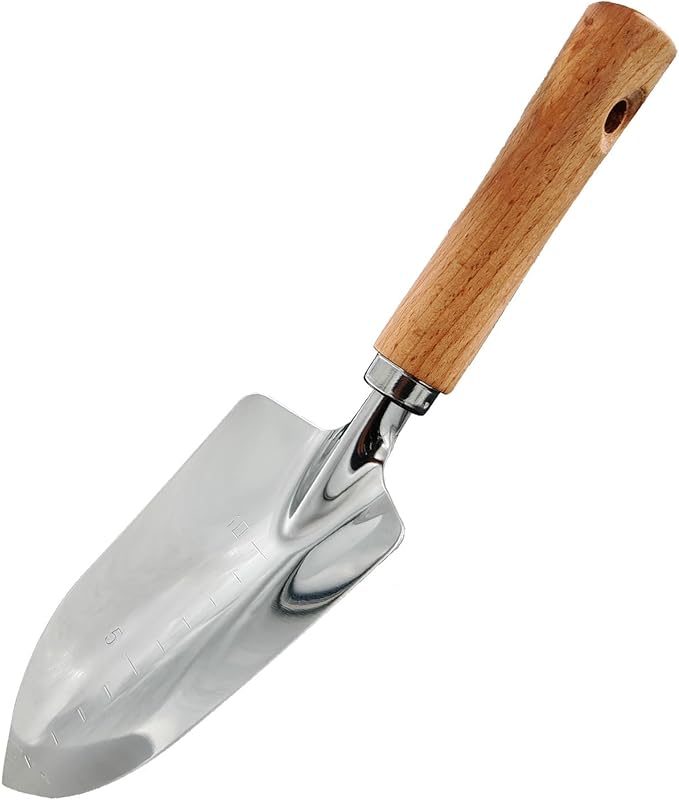 Garden Tool Shovel for Digging Gardening Trowel for Lawn Planting Stainless Steel Spade Wooden Handle Anti Slippery
