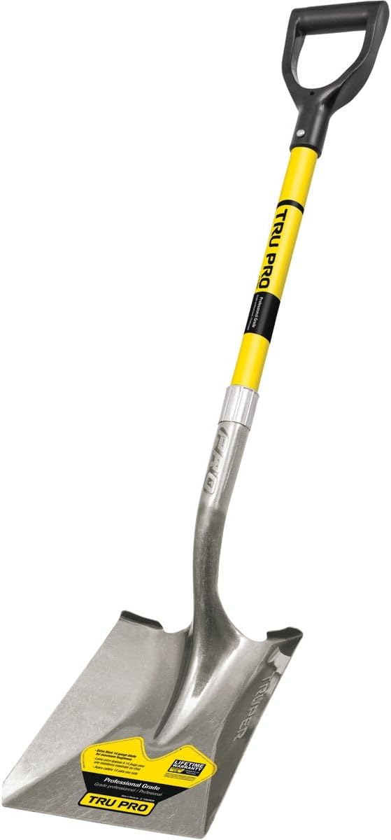 Truper 31201 Tru Pro 29-Inch Square Point Shovel with Fiberglass D-Handle