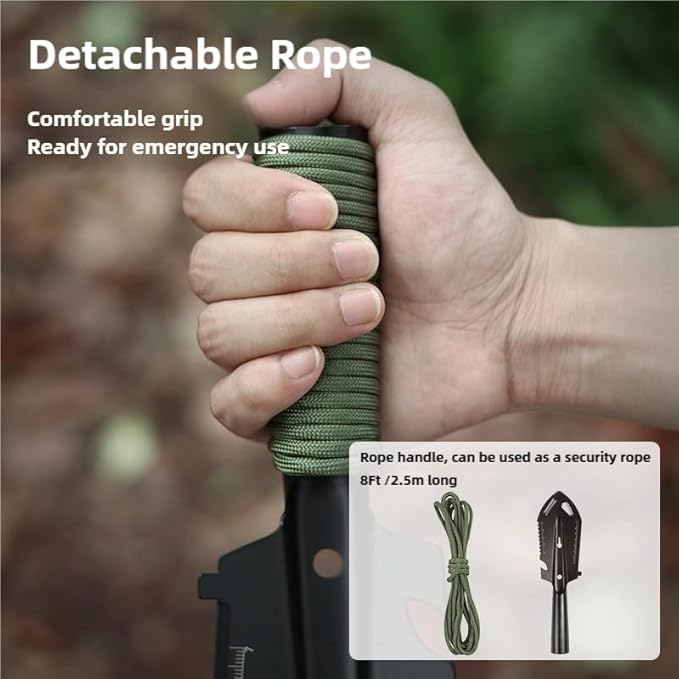 2 Pack Samll Survival Shovel, 9 in 1 Mini Camping Shovel, Ultralight Backpacking Trowel Shovel, Backpacking Gear for Hiking, Camping and Survival Bags (Black)