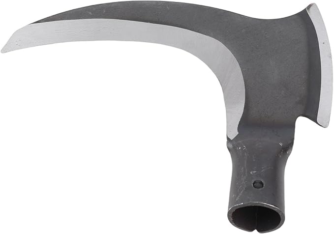 Grass Sickle, Manganese Steel Portable Held Sickle Tool Grass Lawn Gardening Farming Weed Remover Scythe Blade Cutter Grafting Knife for Outdoor Gardening, Clearing Vines (Single Cutter Head)