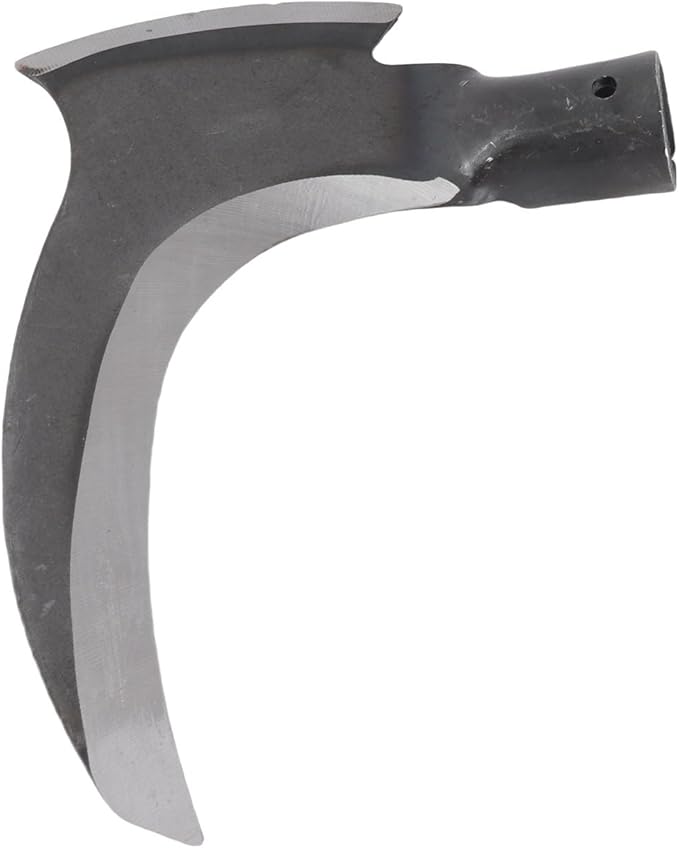 Grass Sickle, Manganese Steel Portable Held Sickle Tool Grass Lawn Gardening Farming Weed Remover Scythe Blade Cutter Grafting Knife for Outdoor Gardening, Clearing Vines (Single Cutter Head)