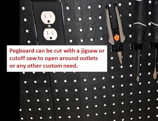 WallPeg Made in USA Pegboard Panels Garage Organization - Wall Storage Kit (PB-2 B) (2) ea - 24" x 16" Peg Board Tool Organizer Panel Set - Garage Organizer Kit