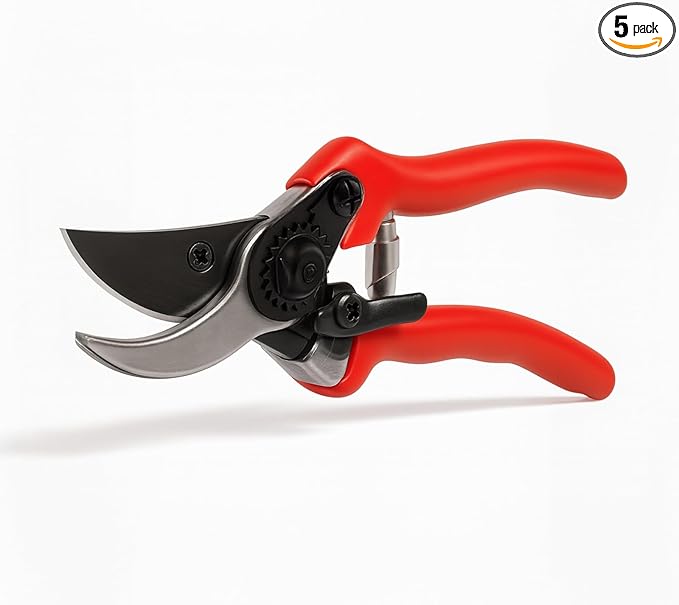 HortiSnip 8-Inch Bypass Pruning Shears, Professional Garden Shears with Sharp Steel Blade, Heavy Duty Pruners for Gardening, Plant Trimming, Cutting Stems & Branches