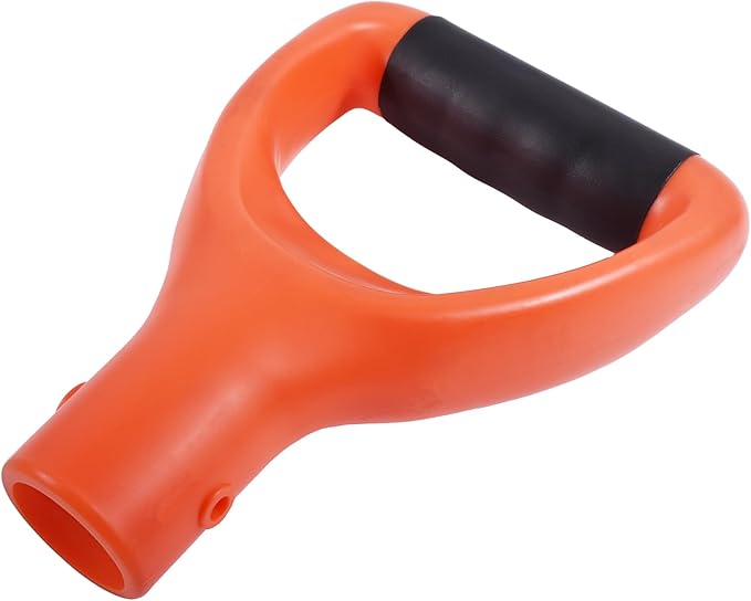 ID 1.26" Orange Shovel D Curved Grip Handle,PVC Shovel D Curved Grip Handle,Plastic Spade Replacement Snow Removal Garden Accessorie Backyard Digging,7.68×5.12-in(H*T)