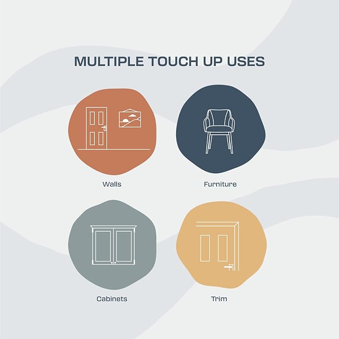 Touch Up Paint, Off White (Calm), 1oz, Matte, w/brush in bottle, Quick drying, for Home repairs, Kitchen Cabinets,Walls